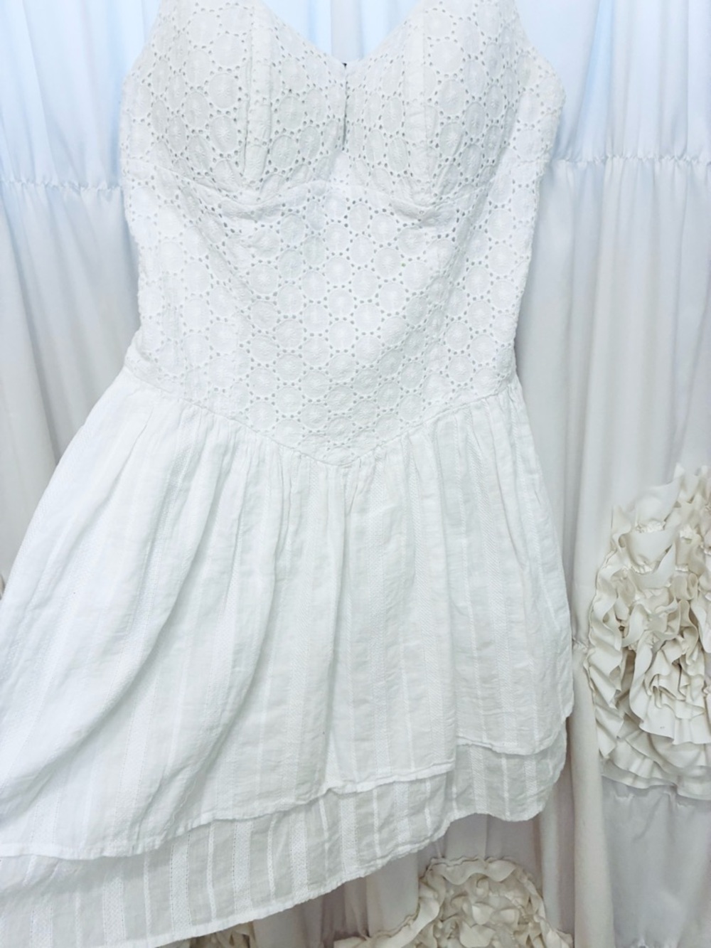 White Eyelet Sundress — Women Dress - Picture 3 of 11